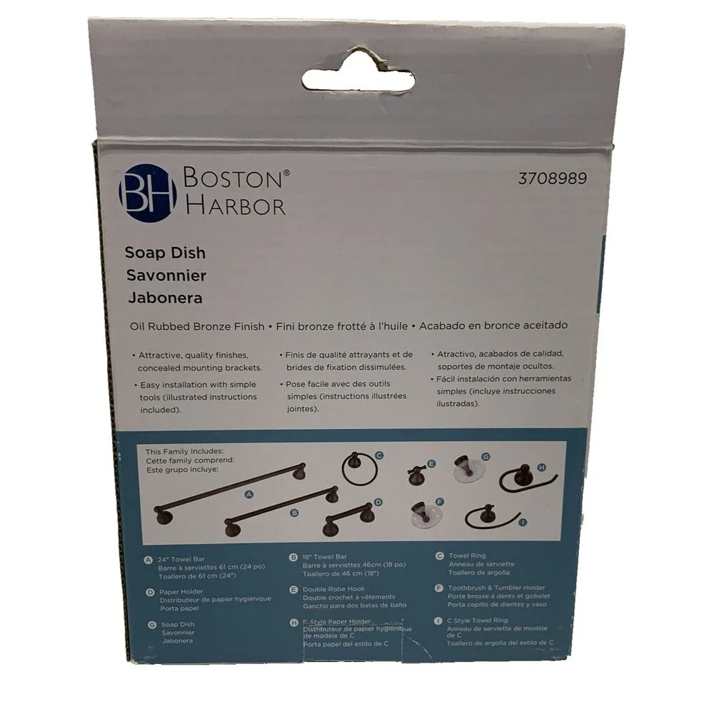 Boston Harbor 3708989 Soap Dish Oil Rubbed Bronze Finish New In Box